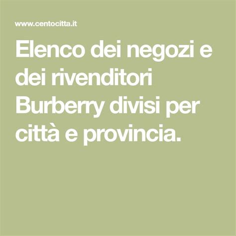 Negozi Burberry a Piacenza e provincia 